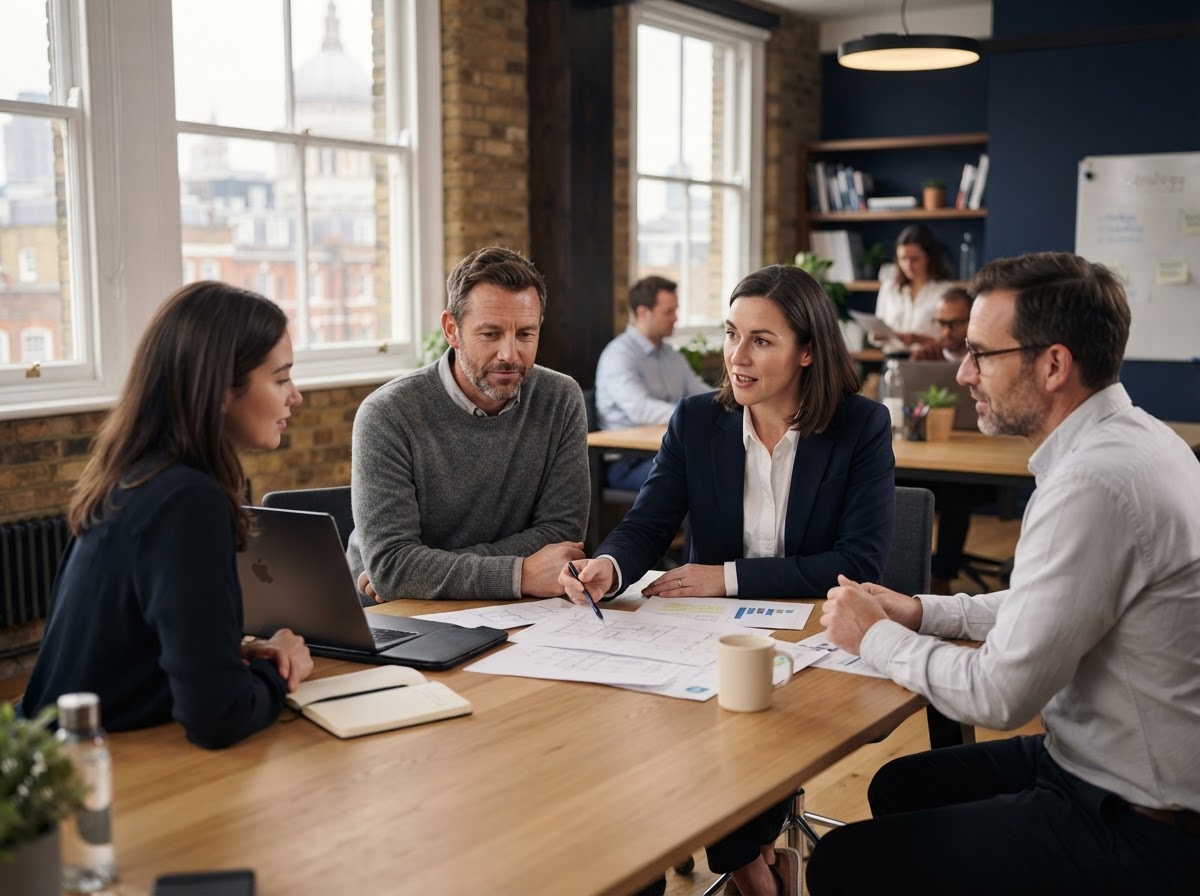 Reditura Ventures team reviewing data analysis and investment risk models